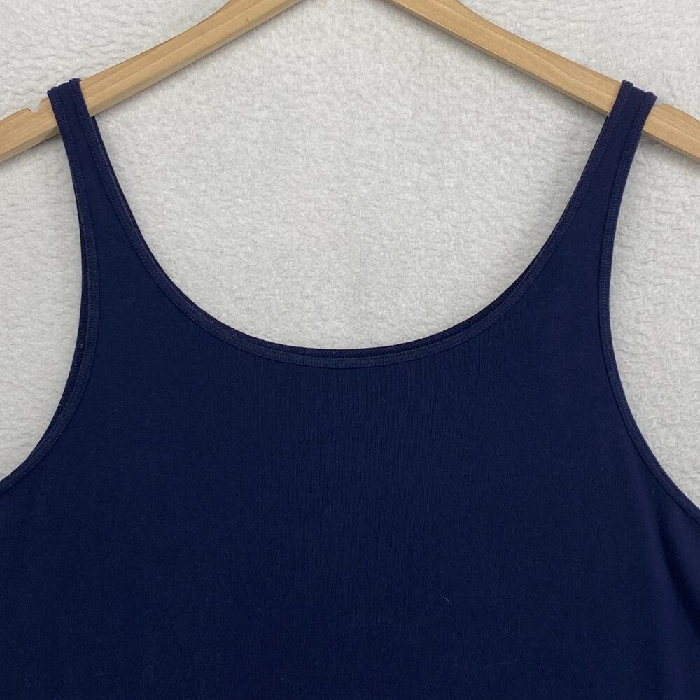 EILEEN FISHER Tank Top 1X Organic Cotton Ribbed Jersey Cami Scoopneck Shell Blue - Picture 2 of 10